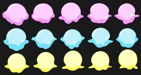 15 images of liquid bubbles of different shapes to complete the comic cartoon image.vector
