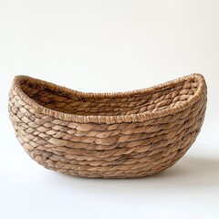 Fototapeta premium Oval Woven Straw Decorative Basket
