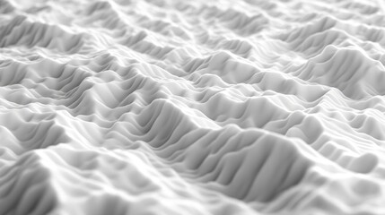 Fototapeta premium Abstract White Waves: 3D Render of Undulating Terrain Seamlessly Looping