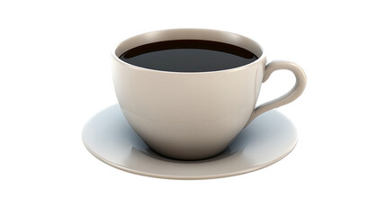 A steaming cup of black coffee on a white saucer, perfect for any coffee lover to enjoy.