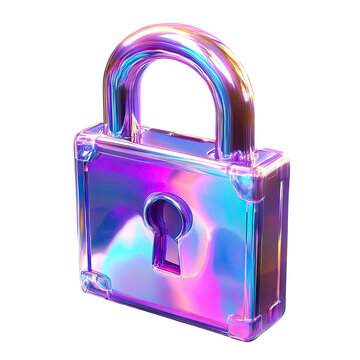 A stunning holographic padlock symbolizing security and protection in a modern digital world.