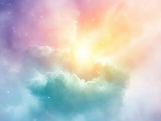 Fototapeta premium Colorful Cloudscape with Stars