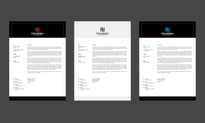 Clean corporate letterhead template design, Modern letterheads design template, Professional company letterheads template for business and project.
