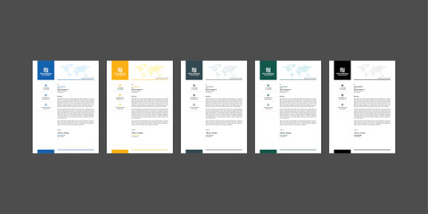 Clean corporate letterhead template design, Modern letterheads design template, Professional company letterheads template for business and project.
