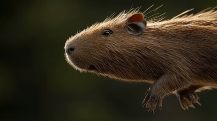 Fototapeta premium Capybara adventures exploring nature at the zoo