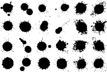 set of ink drops and stains