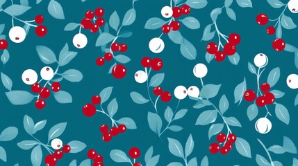 Winter Berry Pattern Design for Fabrics and Home Decor