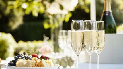 Lottery jackpot winner hosting a lavish garden party. Featuring elegance and socializing