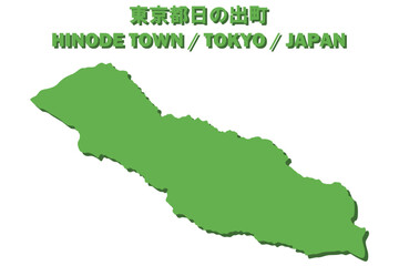 東京都日の出町ベクターイラストマップ