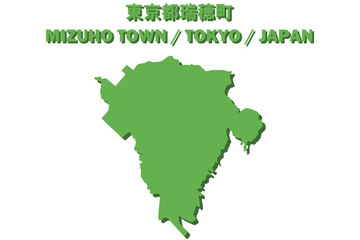 東京都瑞穂町ベクターイラストマップ
