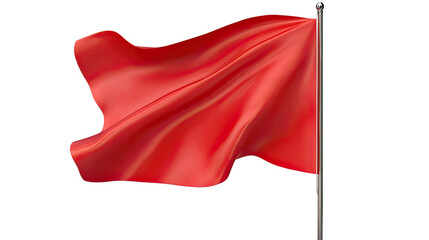 A vibrant red flag fluttering against a clear background, symbolizing passion and energy in various cultures.