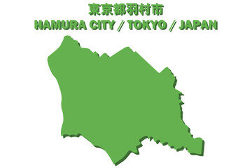 東京都羽村市ベクターイラストマップ