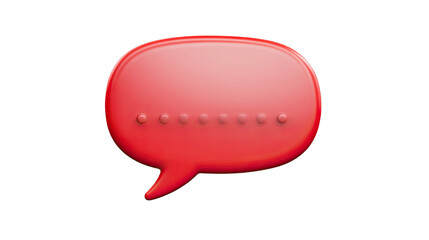 Fototapeta premium A vibrant red speech bubble icon representing communication and dialogue in digital design.