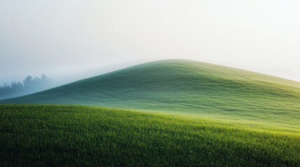 Obraz premium Serene Green Hills Under Soft Morning Light