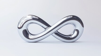 Naklejka premium Sleek metallic infinity symbol showcases modern design and elega