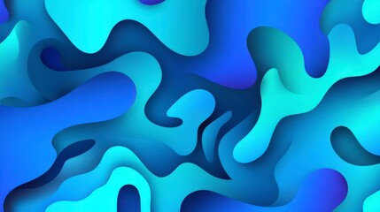 Stunning Abstract Paper Cut Design with Vibrant Blue and Teal Colors