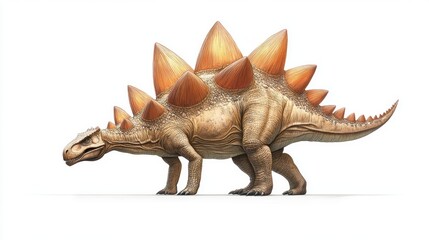 Obraz premium Detailed Pixel Art Stegosaurus Illustration on White Background