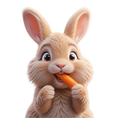 Obraz premium cute bunny eating carrot