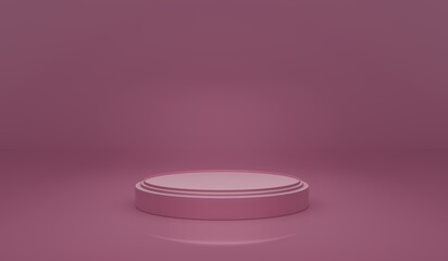 Cosmetic or beauty product display podium with minimal pink background