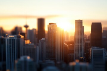 Fototapeta premium city skyline at sunset
