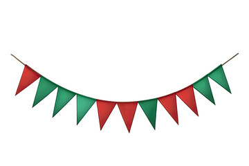 Obraz premium Colorful festive bunting in red and green, perfect for celebrations and events, adding vibrancy and joy.