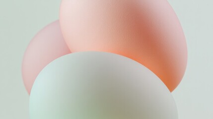 Soft pastel eggs arranged in delicate composition, showcasing su