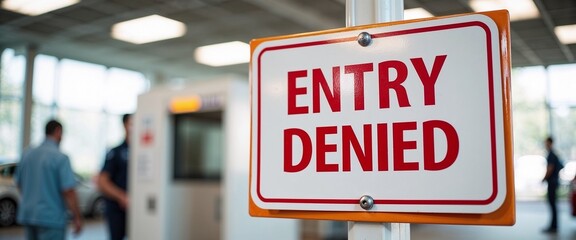 Entry denied sign in modern facility, access restrictions
