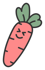 Cute Sticker Cartoon Carrot Illustration