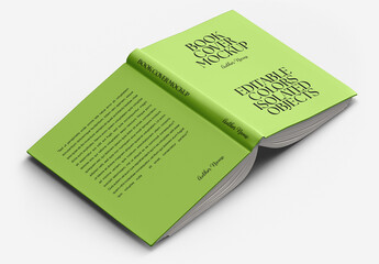 Opened Book Cover Mockup Isometric View