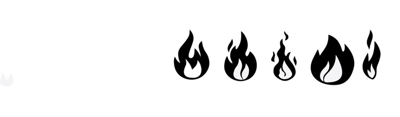 Set of Fire icon vector. Fire flame symbol. Flame icon collection