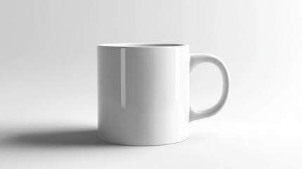 A single ceramic coffee mug on a pure white background