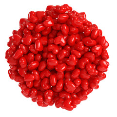 Heap of red abstract hearts isolated on transparent background