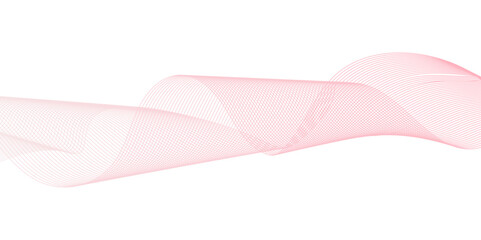 Fototapeta premium abstract background lines on transparent ribbon isolated Wave color lines blend. Abstract wavy lines stripes white background. Vector curve line pattern mesh.