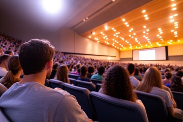 Audience Watching Presentation in Auditorium