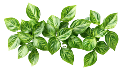 Vibrant green leaves arranged beautifully, perfect for nature themes or interior design backgrounds.