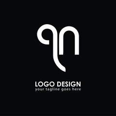 QN QN Logo Design, Creative Minimal Letter QN QN Monogram