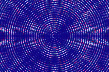 Blue, marron, yellow white colorful halftone festival background. Radial halftone gradient background. Fading effect polka dot multicolor background for fabric, banner, poster, wallpaper and more.