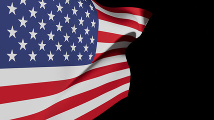 Fototapeta premium American flag on a black background