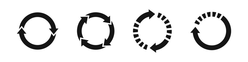 Set of Circular Arrow Vector Icons Set
