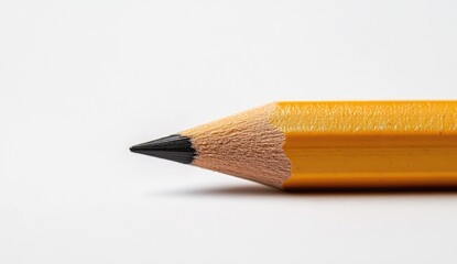 Close-up Yellow Pencil Point on White Paper
