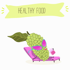 Noni fruit cute funny cheerful characters with different poses and emotions. Natural vitamin antioxidant .Vector hand drawn illistration.