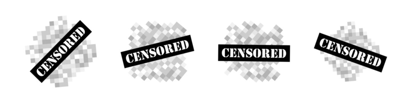 Censored Content Vector Pixelated Icons Set