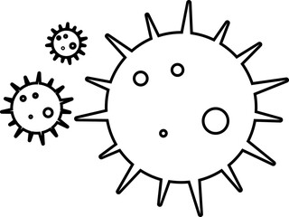 Virus and bacteria icon. Vector  isolated poster for healthcare education. Pathogenic bacteria viruses and microbes. Disease-causing  bacterium type microorganism infection.