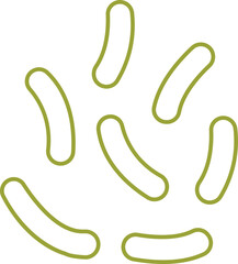 Virus and bacteria icon. Vector  isolated poster for healthcare education. Pathogenic bacteria viruses and microbes. Disease-causing  bacterium type microorganism infection.