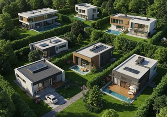 Close-Up of Modern Houses