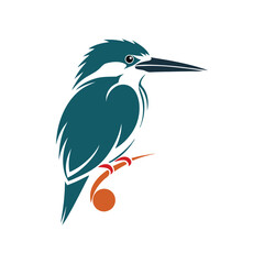 Obraz premium Elegant Kingfisher Bird Vector Illustration