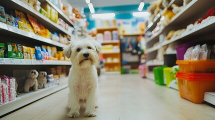 Thief alert in a pet store, employee noticing suspicious activity. Featuring fast action and pet product protection