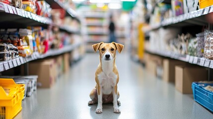 Thief alert in a pet store, staff noticing suspicious behavior. Featuring swift action and pet product protection
