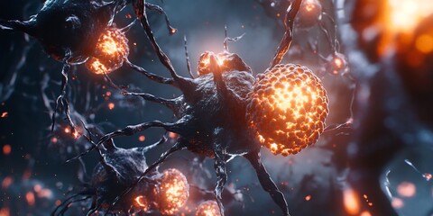 Photo quality visualization of viral entry into host cell detailed viral binding cellular receptor glowing molecular interaction cinematic light effect hyper realistic texture scientifically accurate