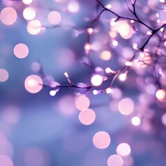 Blurred Christmas Lights with Branches